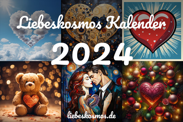 Vorschau - Liebeskosmos Kalender 2024 mit Love Art Illustrationen